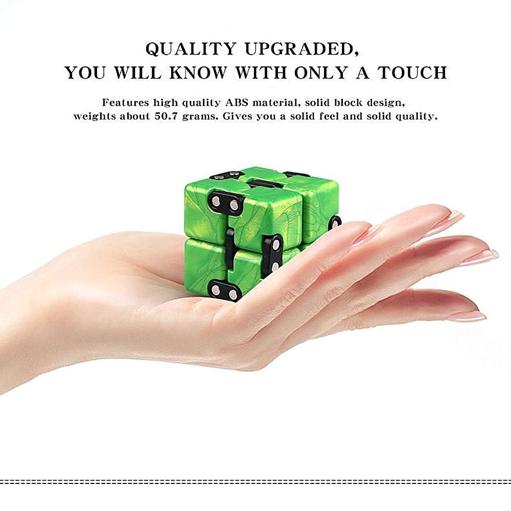 Cubelelo Infinity Drift Cube™ – Premium Fidget Puzzle Toy for Stress Relief, Finger Tricks & Desk Fun | Portable Anti-Anxiety Flip Cube for Kids, Teens & Adults | Cool Mini Brain Game Gift | Ages 3+ (Green)