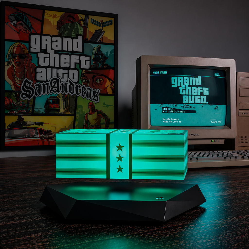 Magnetic Levitating Money Lamp Floating Glowing Cash Gamer Desk Setup Cyberpunk Decor Gift