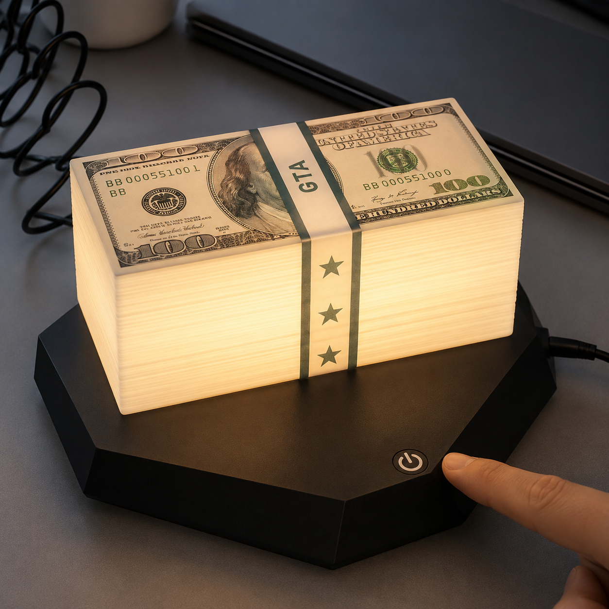 Magnetic Levitating Money Lamp Floating Glowing Cash Gamer Desk Setup Cyberpunk Decor Gift