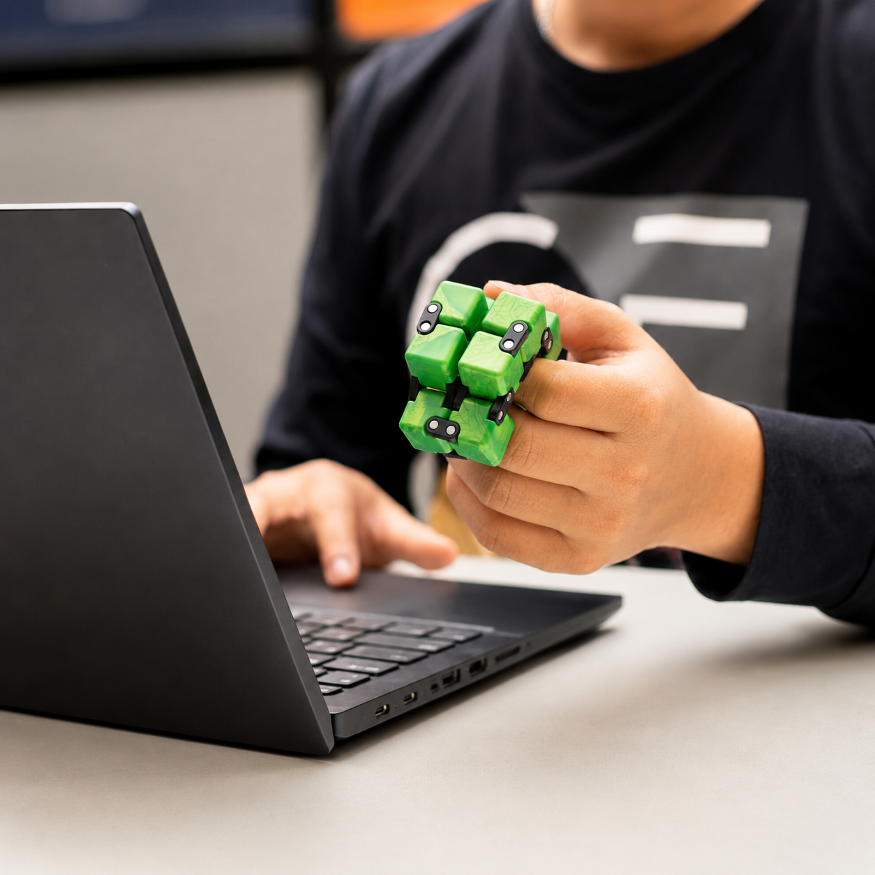 Cubelelo Infinity Drift Cube™ – Premium Fidget Puzzle Toy for Stress Relief, Finger Tricks & Desk Fun | Portable Anti-Anxiety Flip Cube for Kids, Teens & Adults | Cool Mini Brain Game Gift | Ages 3+ (Green)