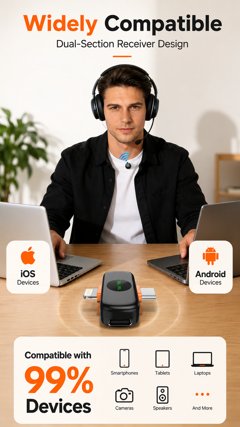 Gadraxio Dual Wireless Lavalier Mic — Crystal Clear Audio for Creators
