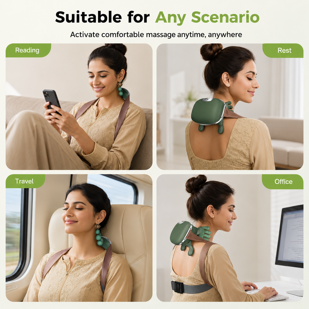 Shoulder and Neck Massager, Neck Massager for Pain Relief Deep Tissue with Two-Speed Temperature Adjustment Dual-Zone Heat, Back and Leg Massagers with Simulation Palm, Useful Gift